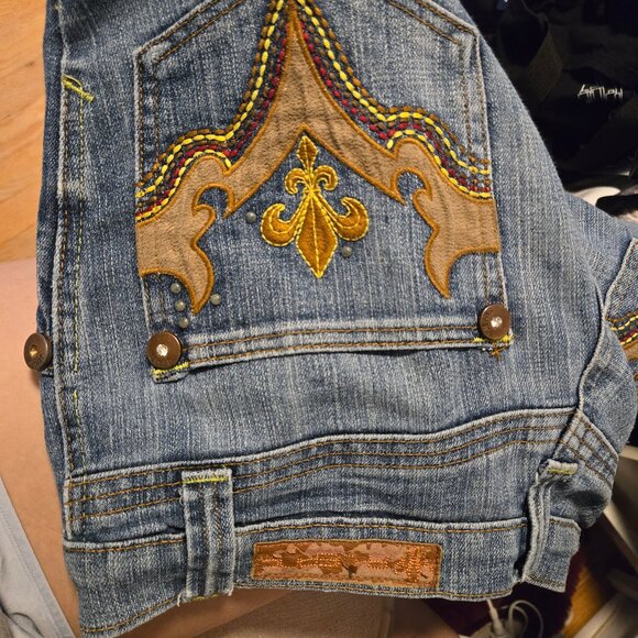 Y2K low rise flare jeans with patterned pockets - Picture 12 of 12